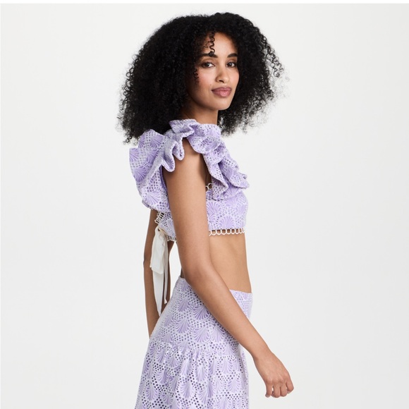 SAYLOR Rogue Lilac Eyelet Crop Top NWT! - Picture 5 of 8